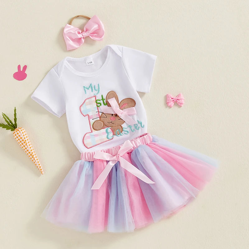 Toddler Girl Spring Outfits Floral Print Ruffle Sleeve Top and Shorts Set with Bow Headband 3Pcs Clothing Set for Easter - Lootquake