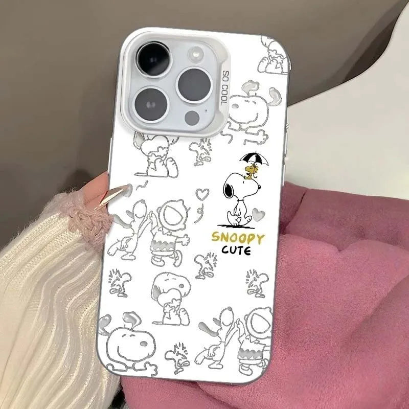 Preciosa funda de dibujos animados de Snoopy para iPhone