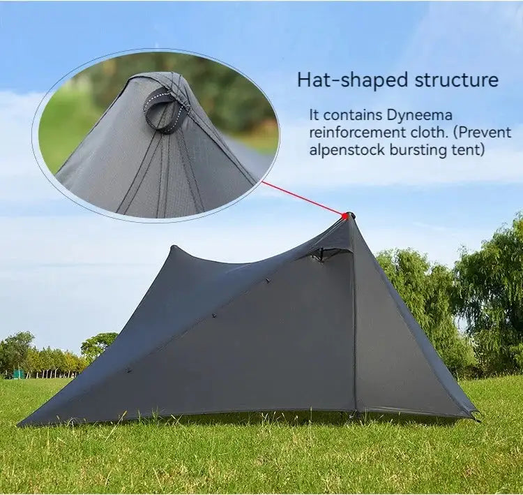 ASTA GEAR Yun Chuan double-sided silicon-coated double A pyramid 15D nylon rodless camping hiking outdoor tent - Lootquake