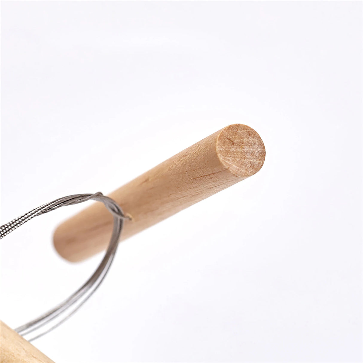 Cortador de esculturas de arcilla cerámica, mango de madera para fibra de acero, operación simple y conveniente, fibra de madera para modelar