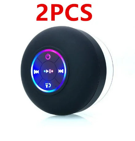 Nuevo altavoz inalámbrico LED Bluetooth impermeable para baño, minialtavoz portátil con ventosa grande, altavoz estéreo para deportes al aire libre