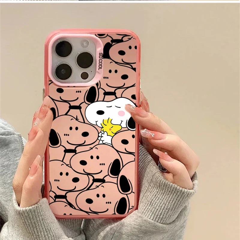 Preciosa funda de dibujos animados de Snoopy para iPhone