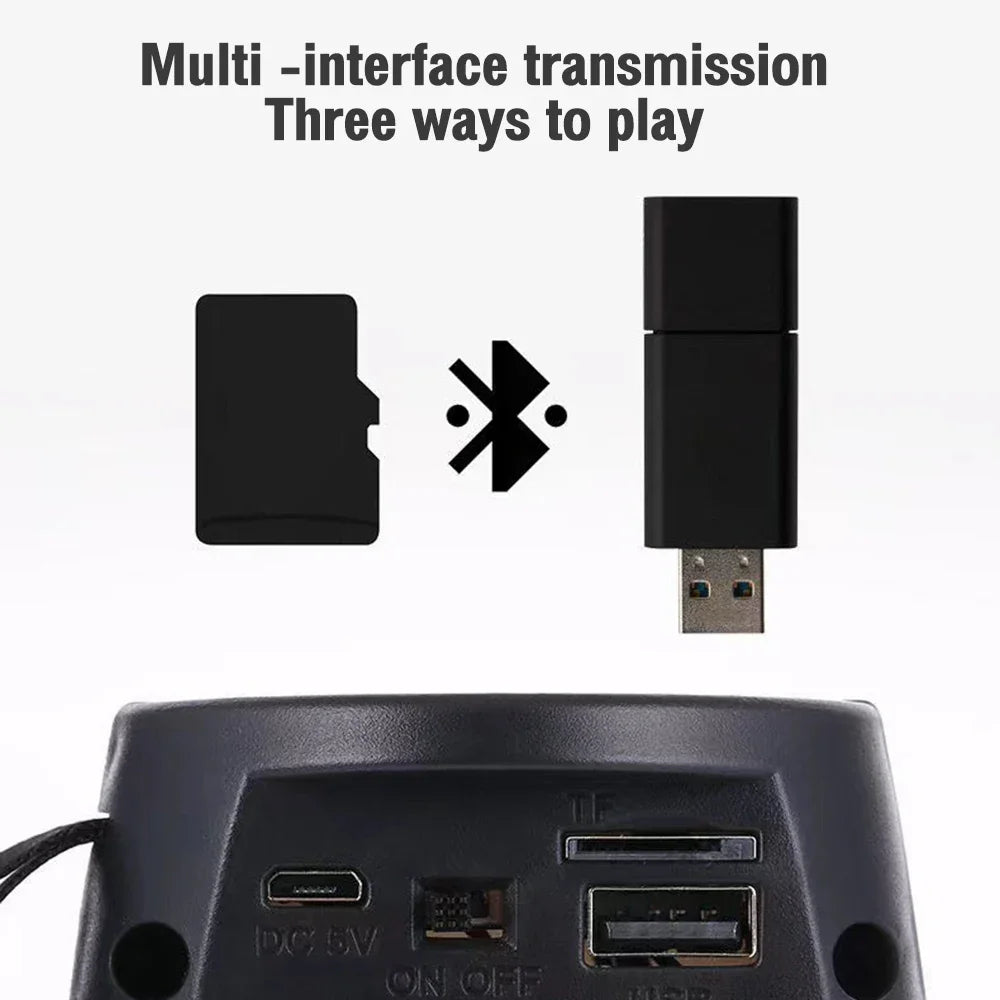 Enceintes Bluetooth sans fil S12, caisson de basses portable et puissant, lecteur MP3, système audio avec lumières LED