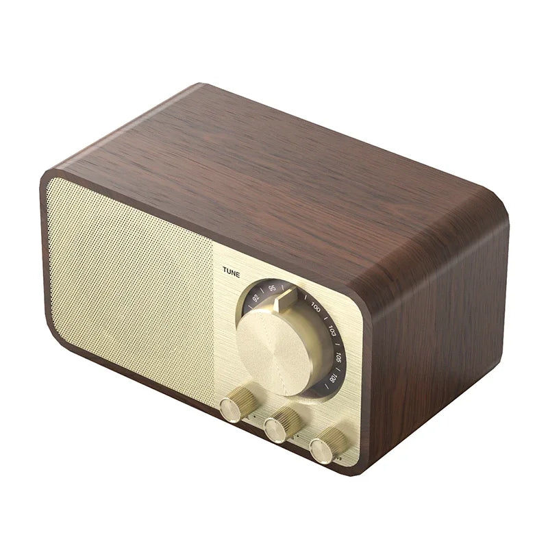 Altavoz Bluetooth nostálgico con sonido Bluetooth, altavoz clásico retro, radio retro, subwoofer portátil inalámbrico Bluetooth 5.0 de madera