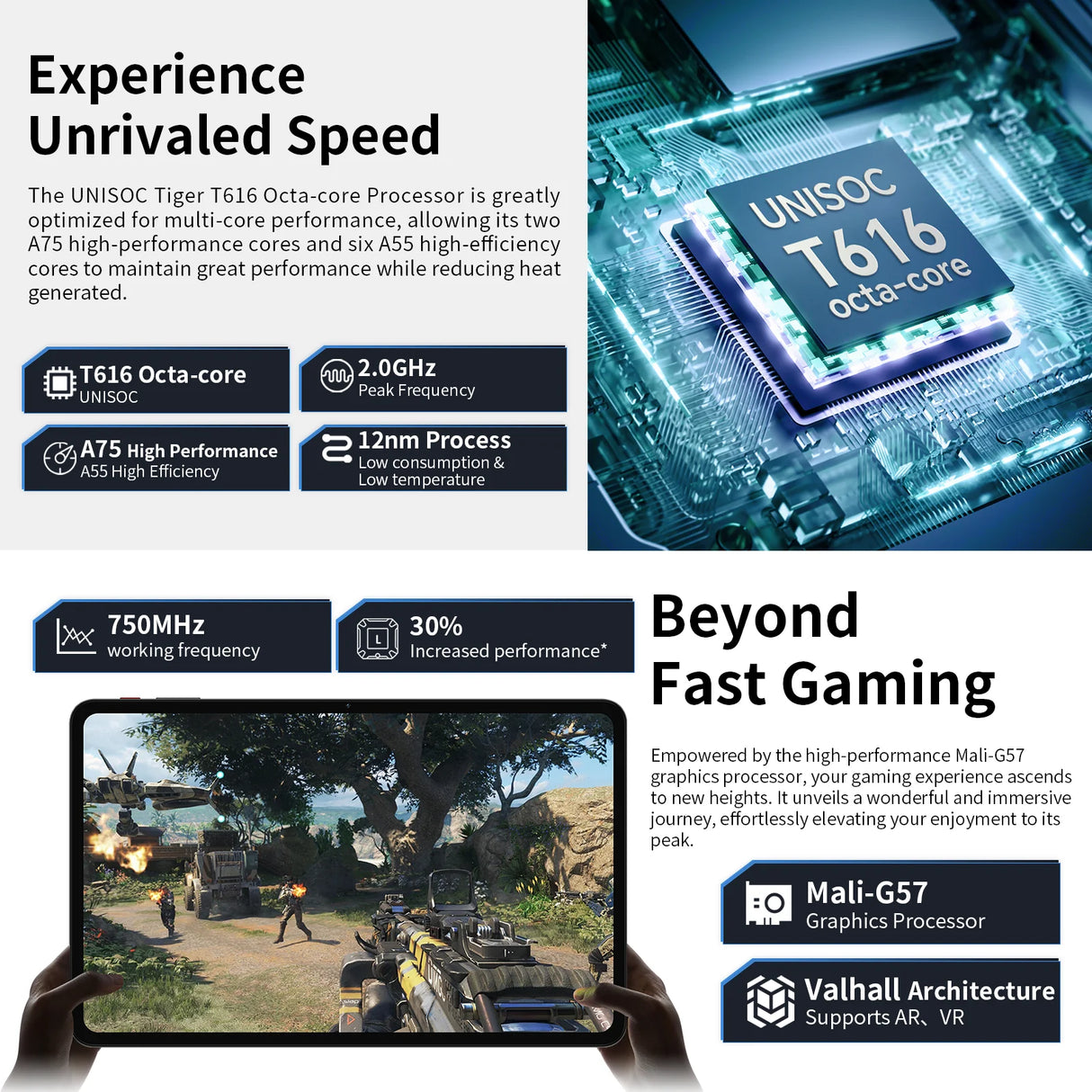 Écran extra large, tablette TECLAST T60, 12'' 2K FHD 2000x1200, Android 13, (8GB + 8GB) 16GB RAM, ROM 256GB, 8000mAh, charge rapide UNISOC T616 8 cœurs 4G VoLTE Wifi 13MP + 5MP