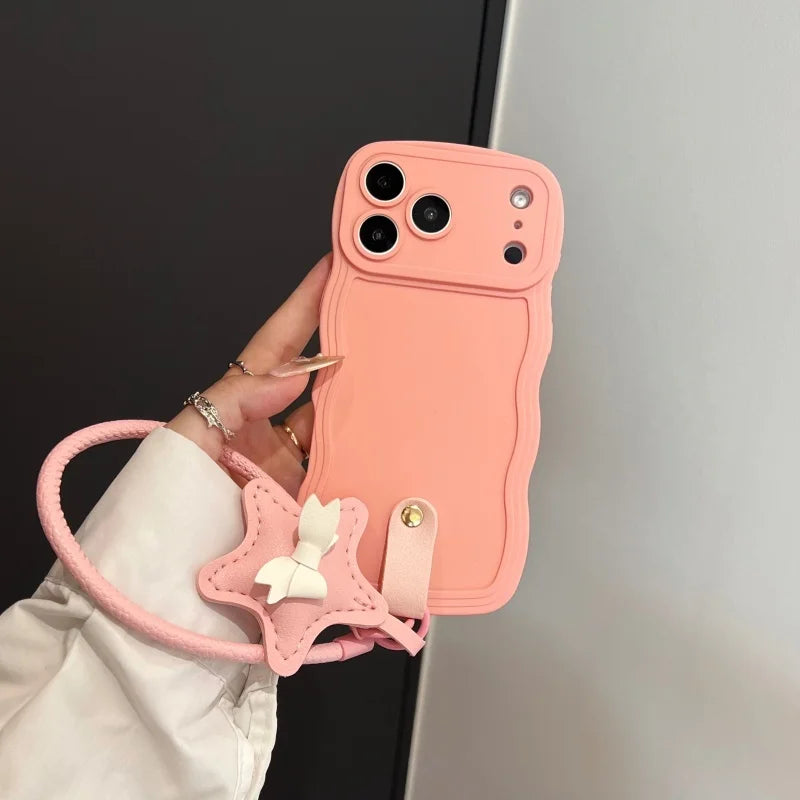 Funda de silicona con cordón 3D Wave para iPhone