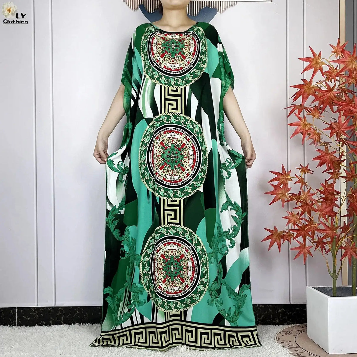 2024 Latest Muslim Sets Women Clothing Cotton Floral Loose Dashiki Long Dress African Abaya Dubai Traditional Islamic Clothing
