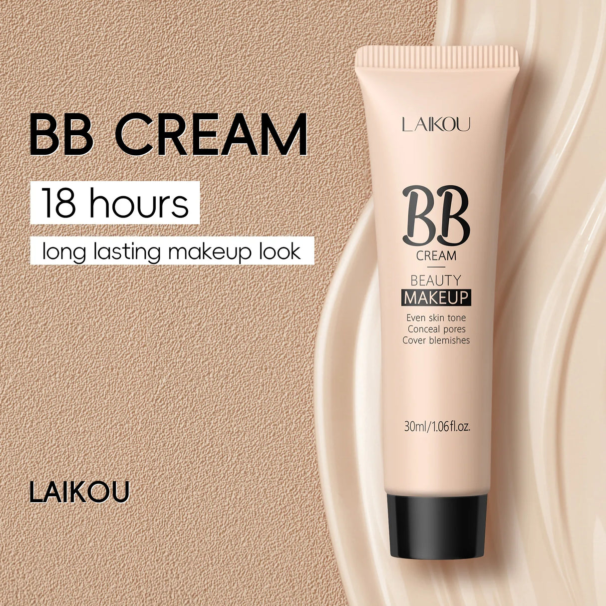 Base de maquillaje en crema con acabado natural, 30 ml, ligera, BB Cover, ojeras, poros, sin aceite, base de maquillaje de larga duración.