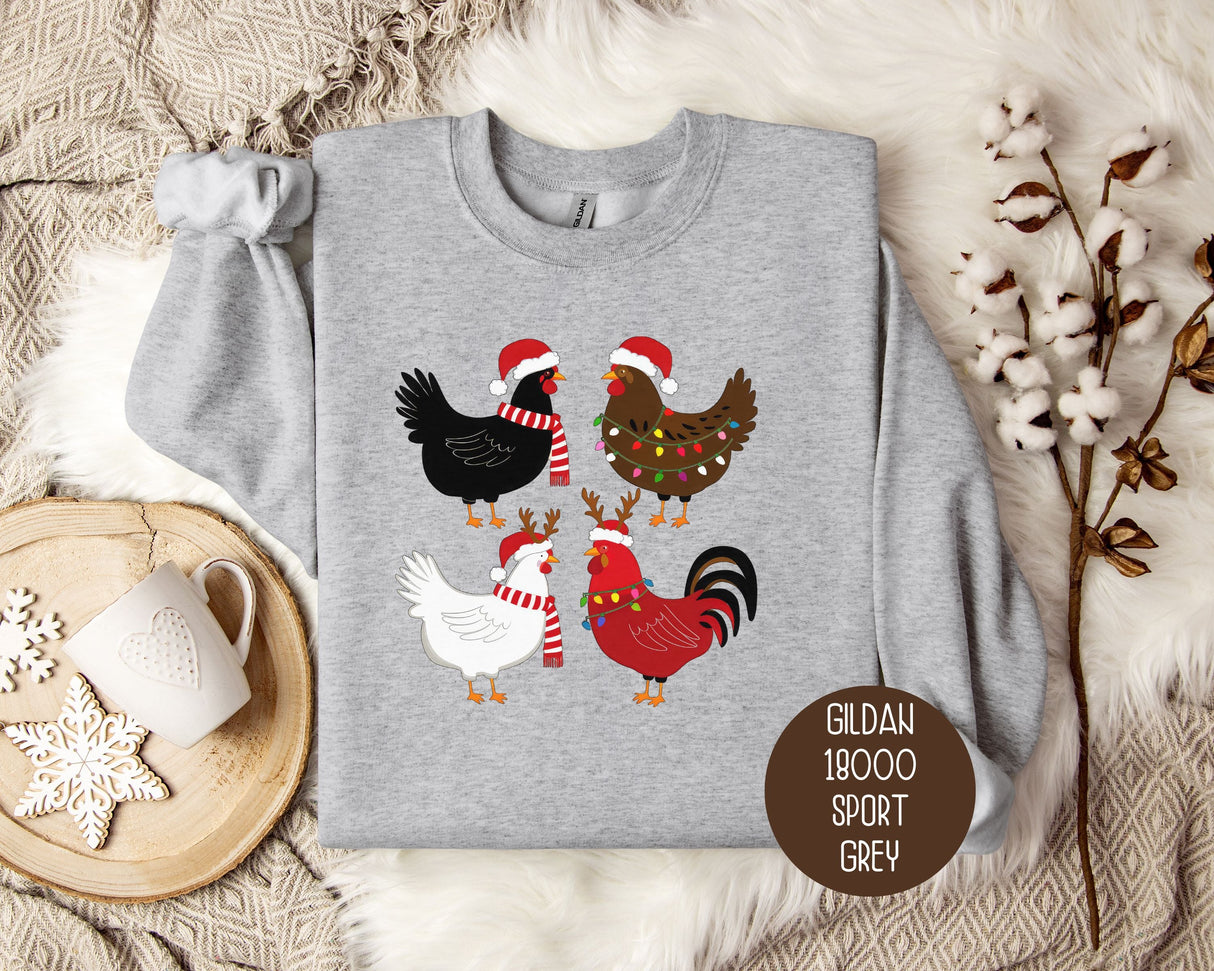 Cute Chickens Christmas Sweatshirt