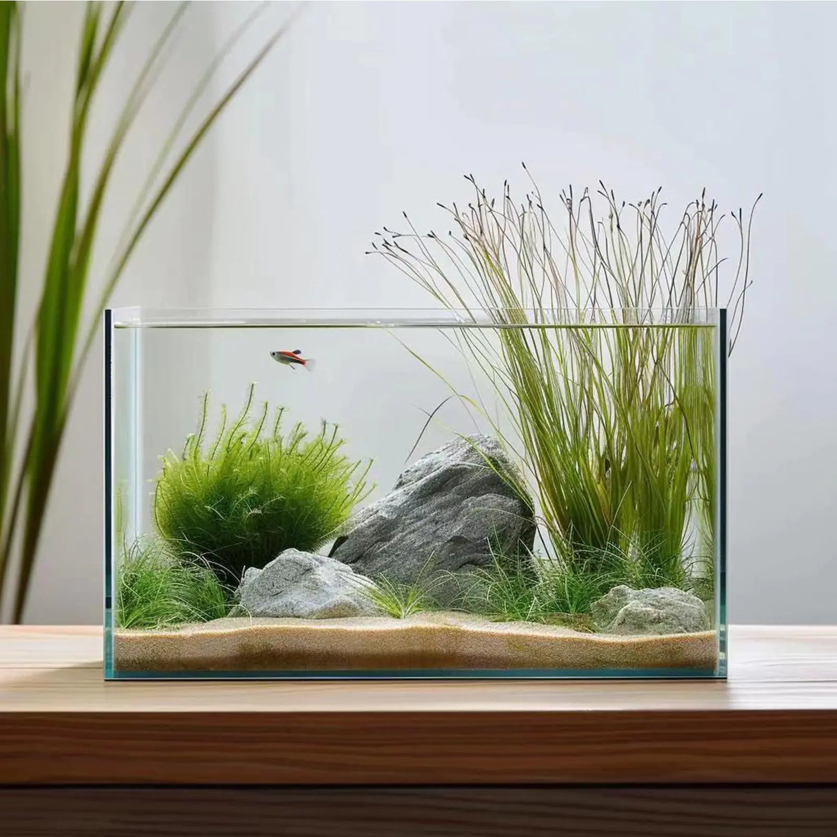 5 Gallon Glass Fish Tank Easy to Maintain Small Aquarium for Betta/Goldfish/Snails/Shrimp and Aquatic Planting. - Lootquake
