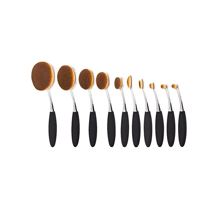 Beauty Experts Set of 10 Oval Beauty Brushes - Lootquake