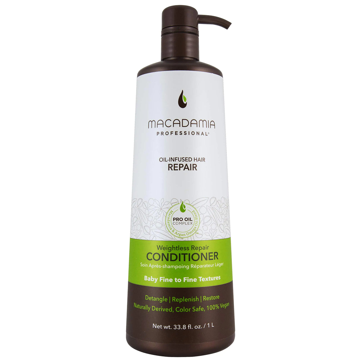Macadamia Professional Hair Care Sulfate & Paraben Free Natural Organic Cruelty-Free Vegan Hair Products Weightless Repair Hair Conditioner Green Conditioner 33.8 Fl Oz