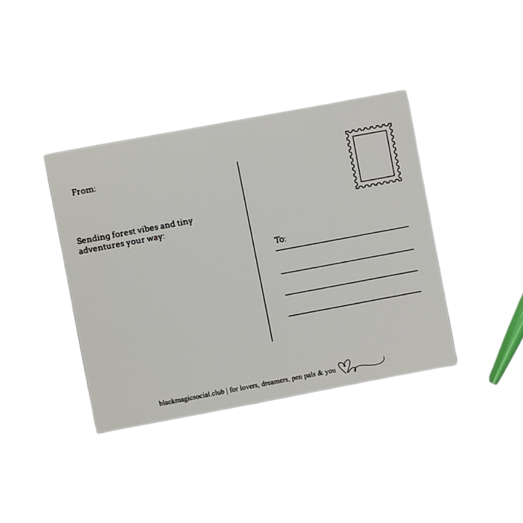 Black Art Postcard | Black Girl Unicorns + Forest Fantasy artwork