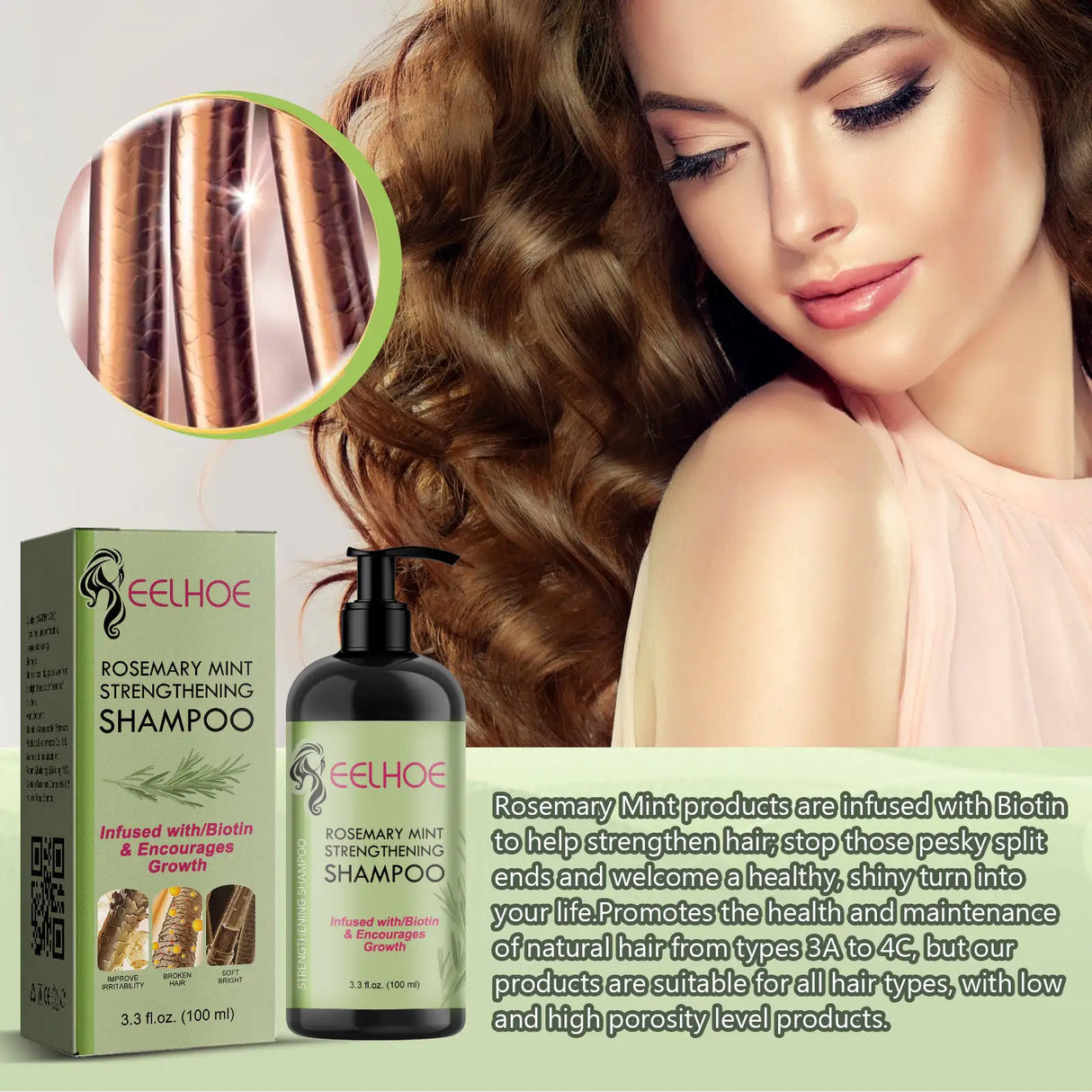 EELHOE Hair Enrichment Moisturizes Hair Repair Hair Root Thickening Hairline Strengthening Hair Treatment - Lootquake