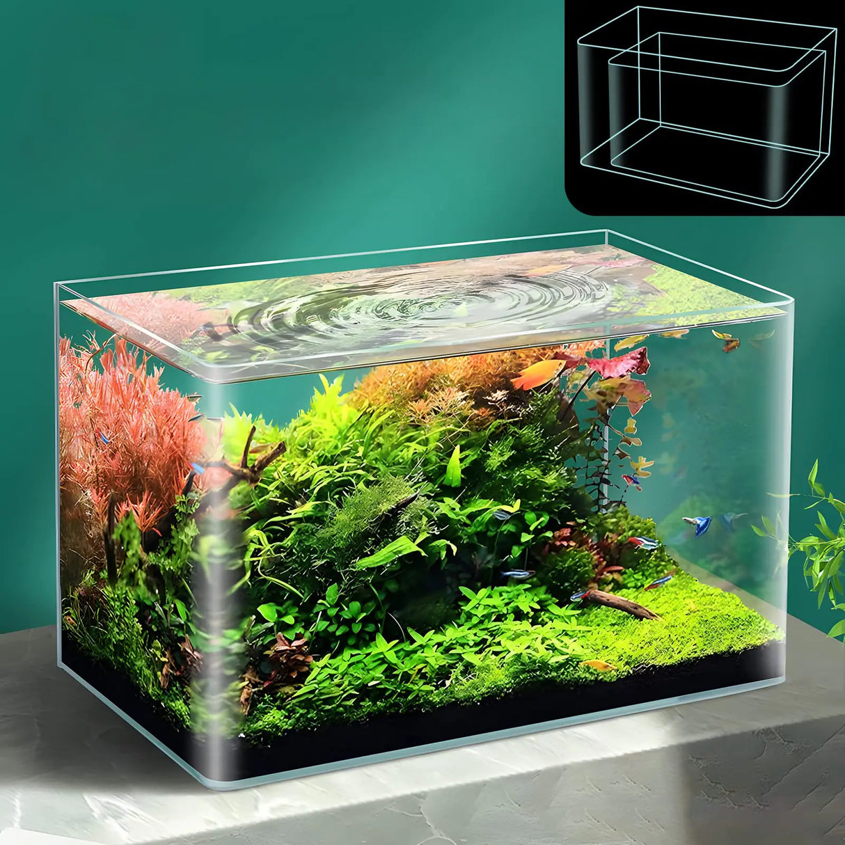 ALALAL 4 Gallon & 2 Gallon Small Fish Tank Rimless Aquarium Tank for Betta/Nano/Goldfish/Snail/Shrimp Small Fish Tank (2Pack) - Lootquake