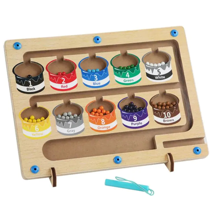 Children's Wooden Color Classification Magnetic Counting Chamber Magnetic Force Educational Toys - Lootquake