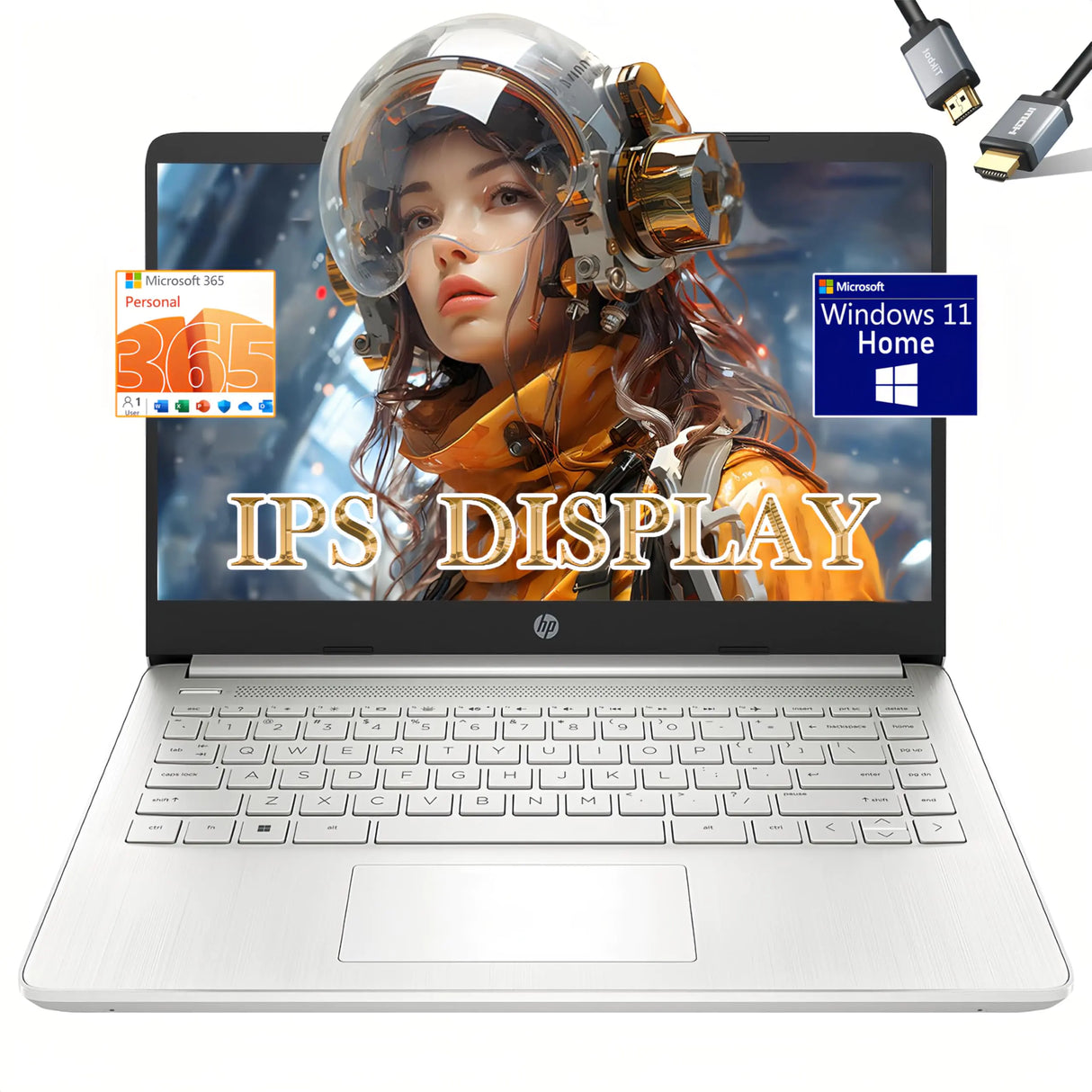 HP Laptop 14 Inch | Computadoras Laptop en Oferta | Microsoft Office 365 | Windows 11 | Intel Pentium N5030 | Long Battery Life | USB C | w/HDMI Cable (32GB RAM |1TB PCIE SSD) - Lootquake
