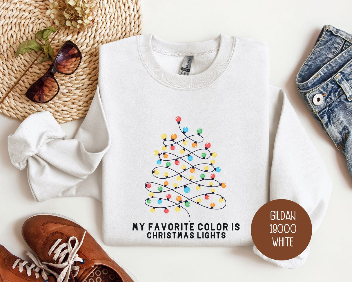 My Favorite Color is Christmas Lights Sweatshirt