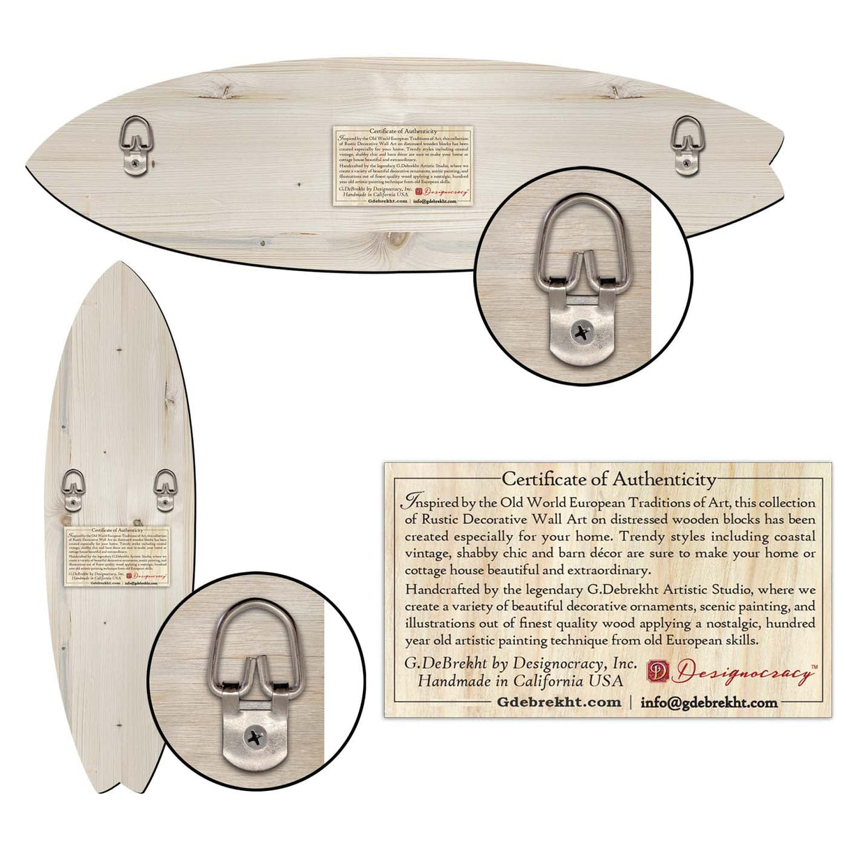 Tabla de surf con flamenco rosa de G. DeBrekht – Decoración costera tropical artesanal – 8490146HS