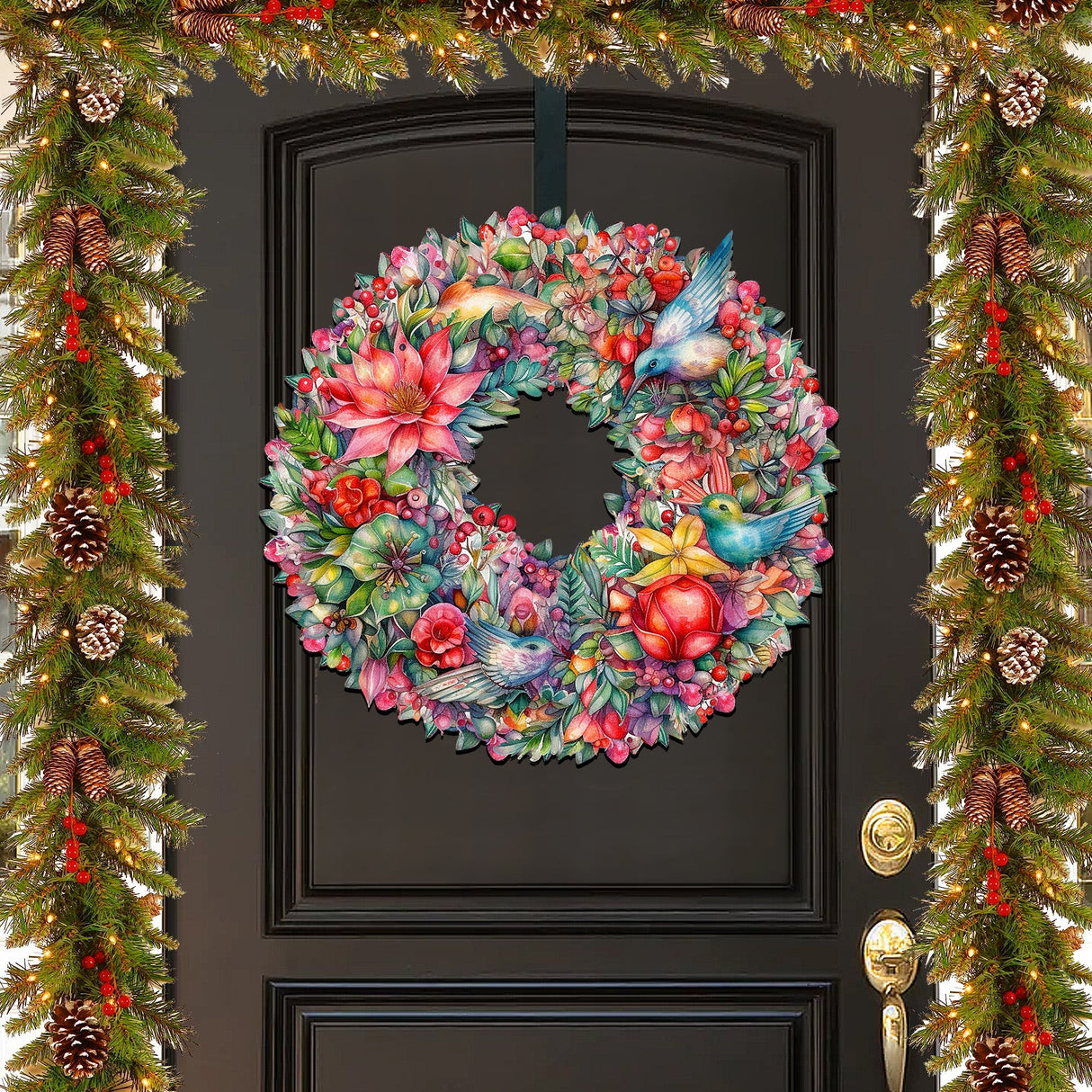 Corona de flores de verano, decoración navideña para puerta de G. Debrekht - Decoración de Pascua de primavera - 8611072H