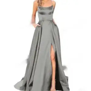 Solid Color Long Slimming And Shoulder Hollow Girlfriends Fashion Bridesmaid Party Dress - Lootquake