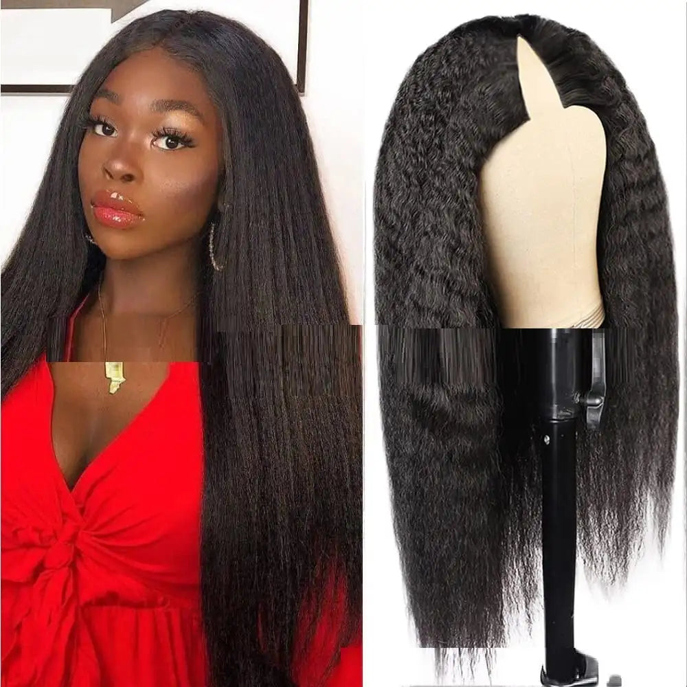 Lace Free Mechanism Yaki Straight Pure Human Wig - Lootquake