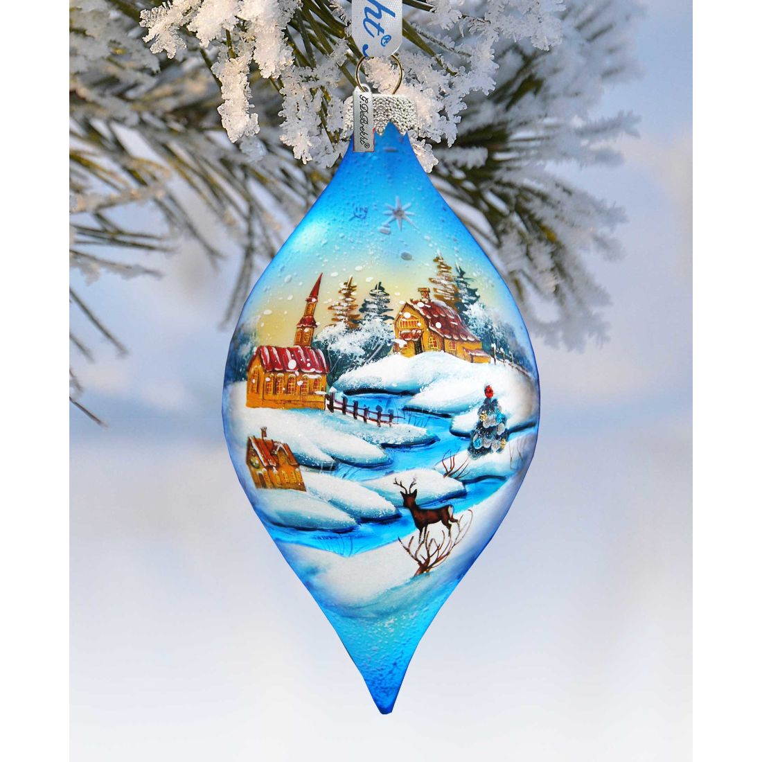 Winter Village Glass Ornament by G. DeBrekht - Christmas Decor - 74175