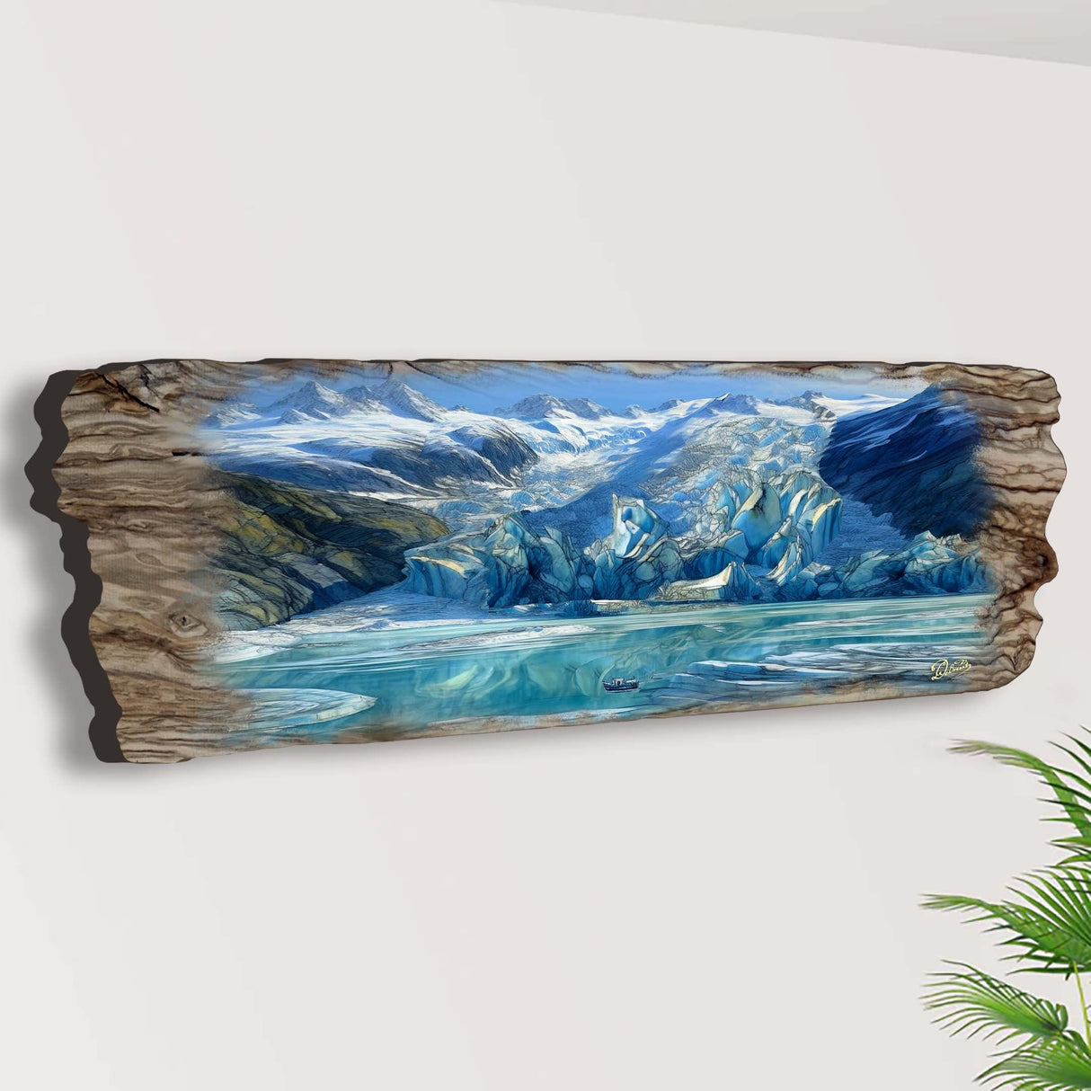Majestic Glacier Wooden Wall Art by G. DeBrekht Coastal Decor - 8491105W