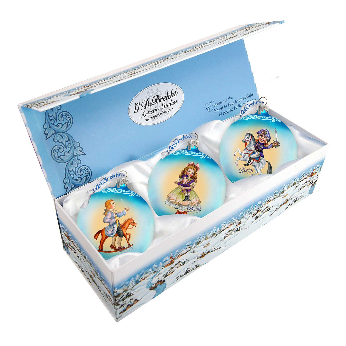 Nutcracker Ballet Glass Ornament Set of 3 by G. DeBrekht - Christmas Decor - 73740-S3