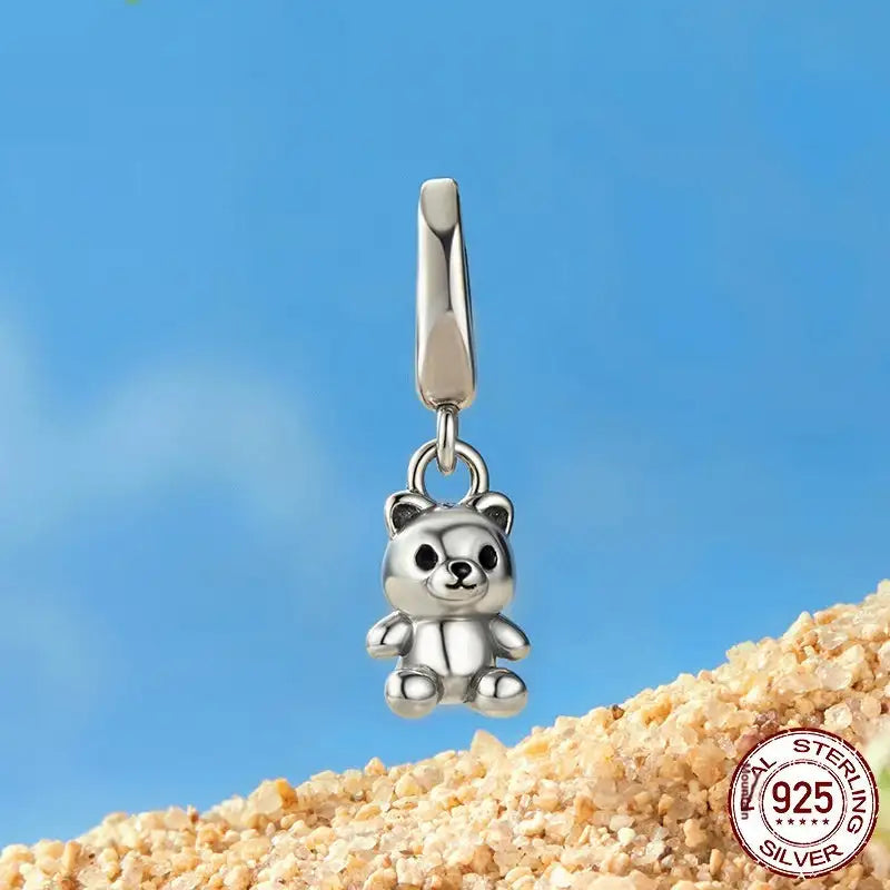 S925 Silver Bear Pendant Parts - Lootquake