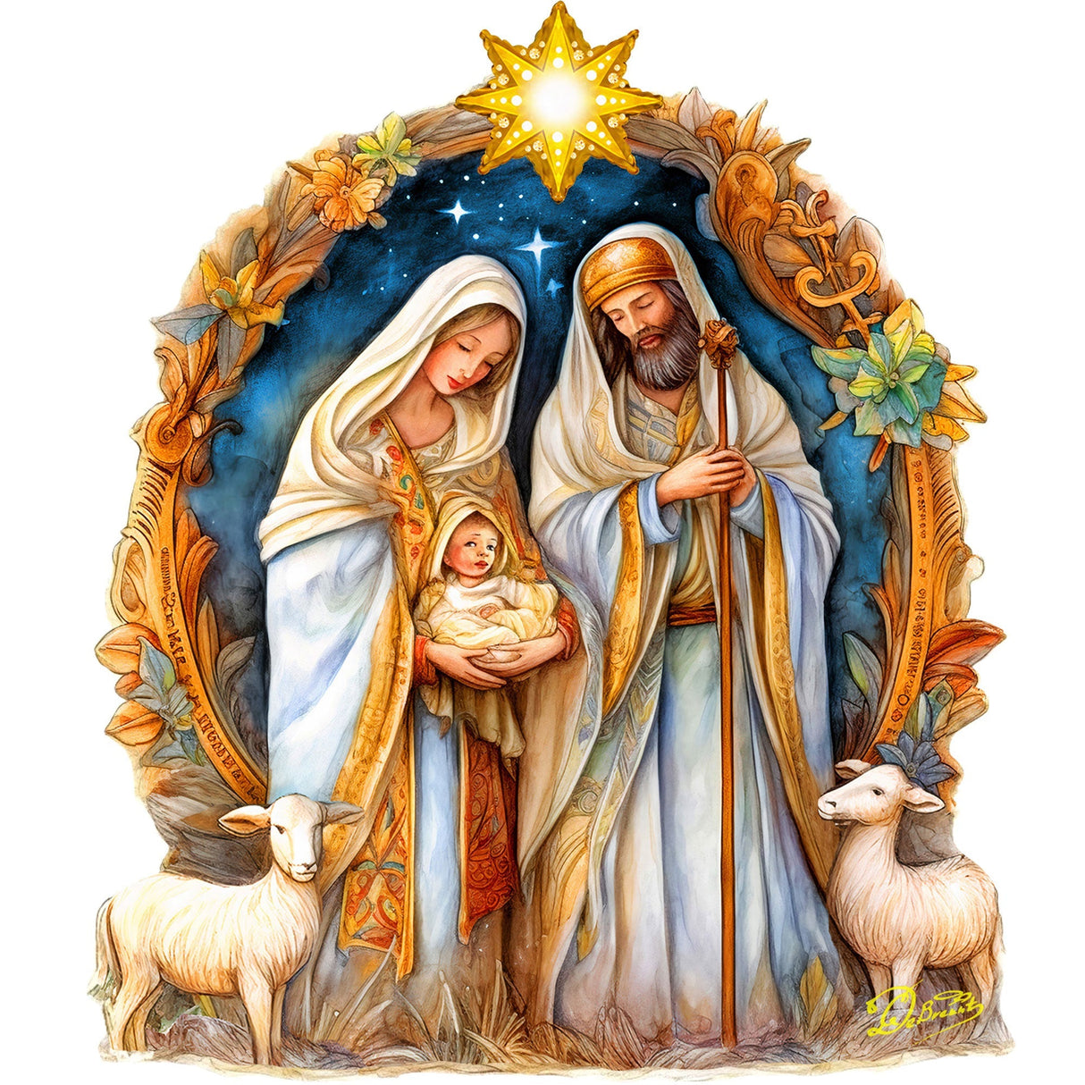Nostalgic Nativity Scene Holiday Door Decor by G. Debrekht - Nativity Holiday Decor - 8611074H