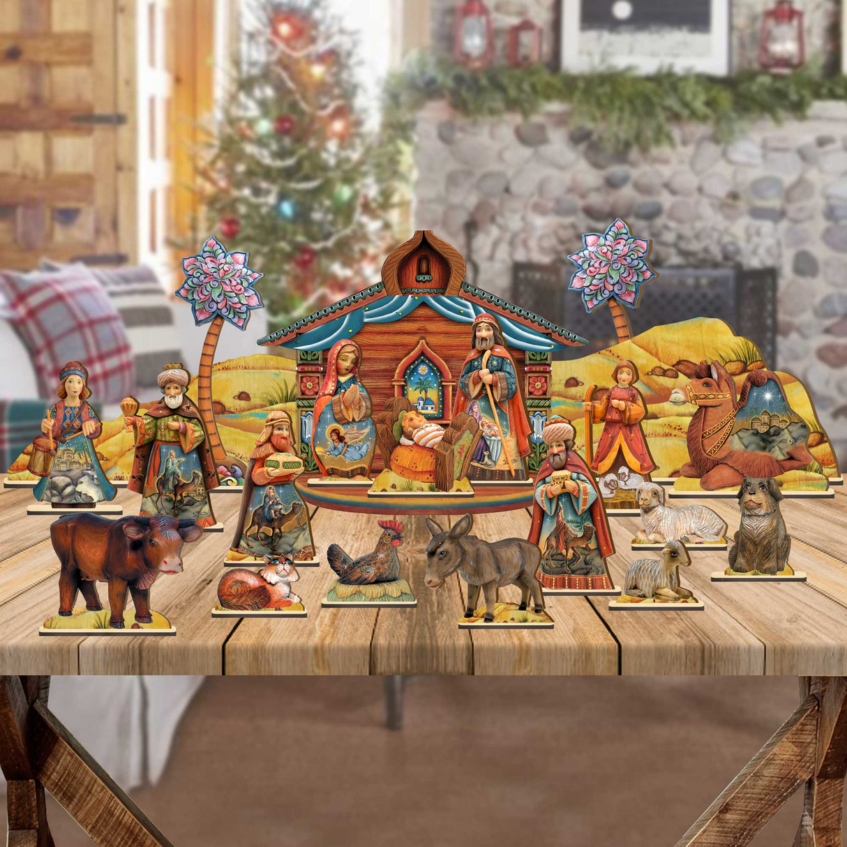 Nativity Village Decorative Set of 21 by G. DeBrekht - Nativity Holiday Decor - 852720-S21