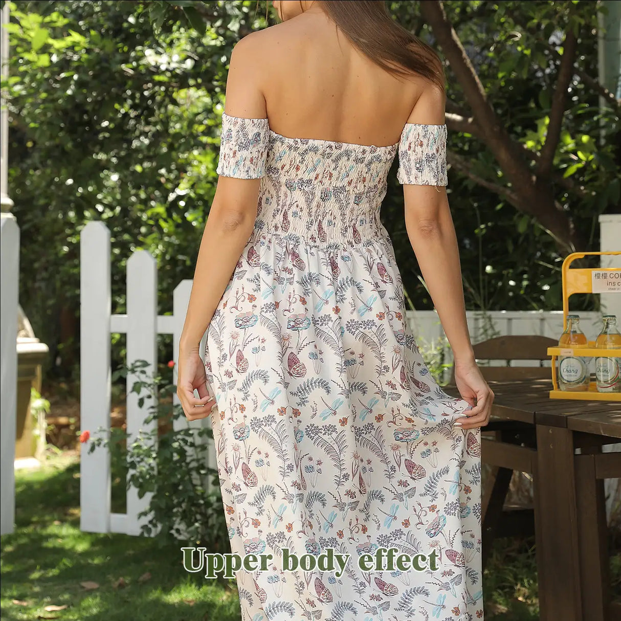 Women's Off Shoulder Strapless Floral Dress - Lootquake