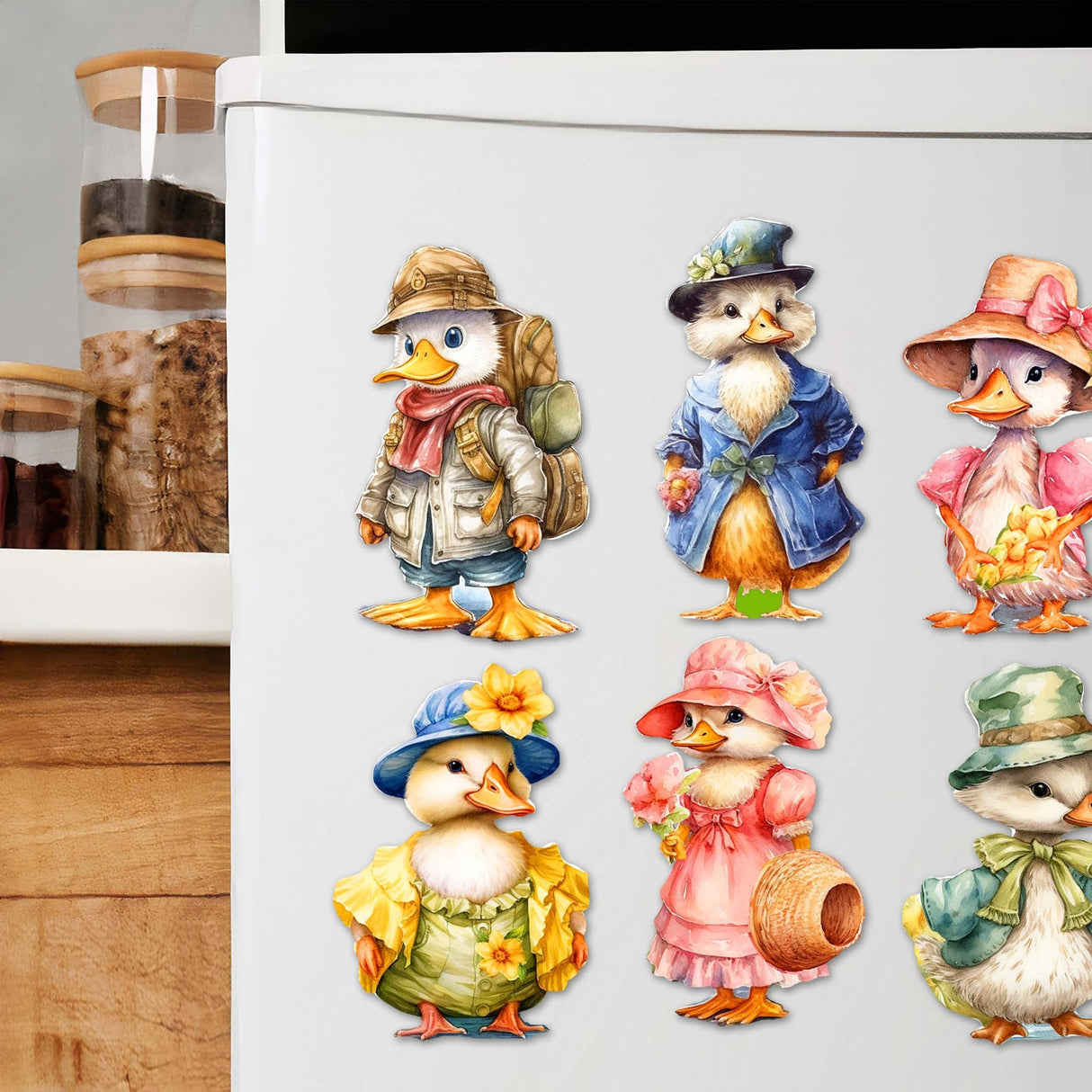 Easter Ducks Decorative Wooden Magnets Set of 6 by G. Debrekht - Easter Decor - 8090043G-S6