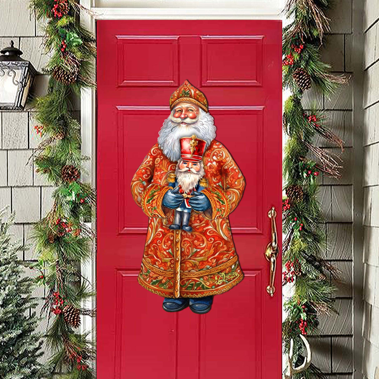 Cascanueces navideño de Papá Noel, decoración navideña para puerta de G. Debrekht - Decoración navideña de Papá Noel y muñeco de nieve - 8691401H