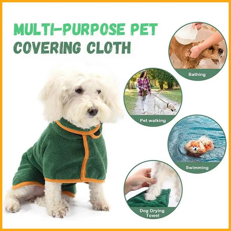 Absorbent Pet Bathrobe With Waist-wrapped Microfiber - Lootquake