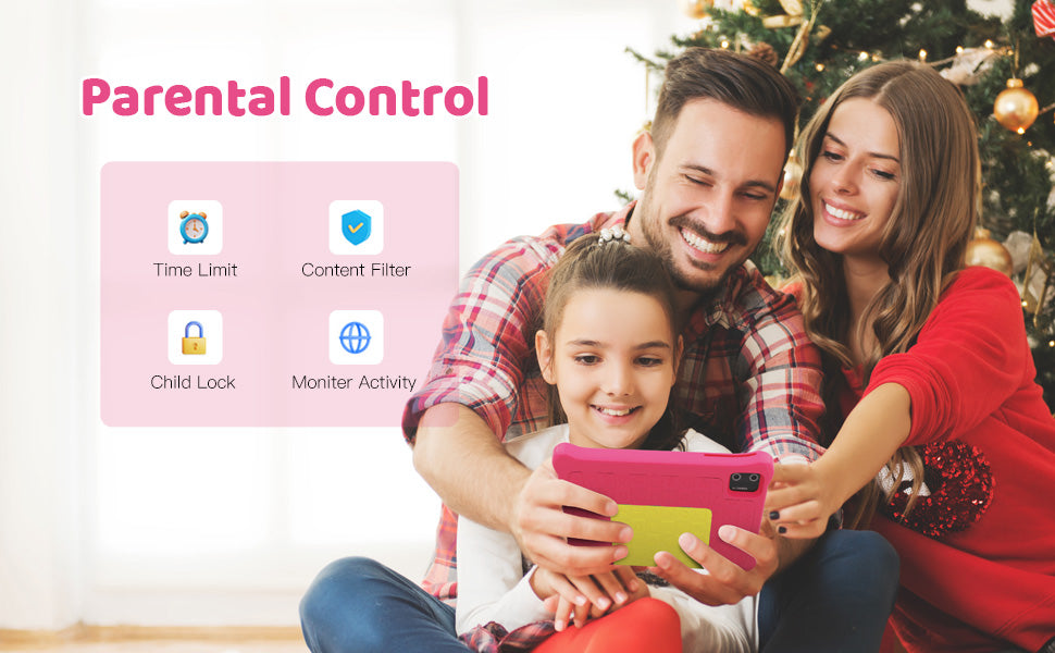 Tablette enfant TK707 7 pouces Android 13 Quad Core 5 Go RAM 32 Go ROM 128 Go extensible WiFi Bluetooth Cadeau enfant Logiciel pour enfants Manette de jeu