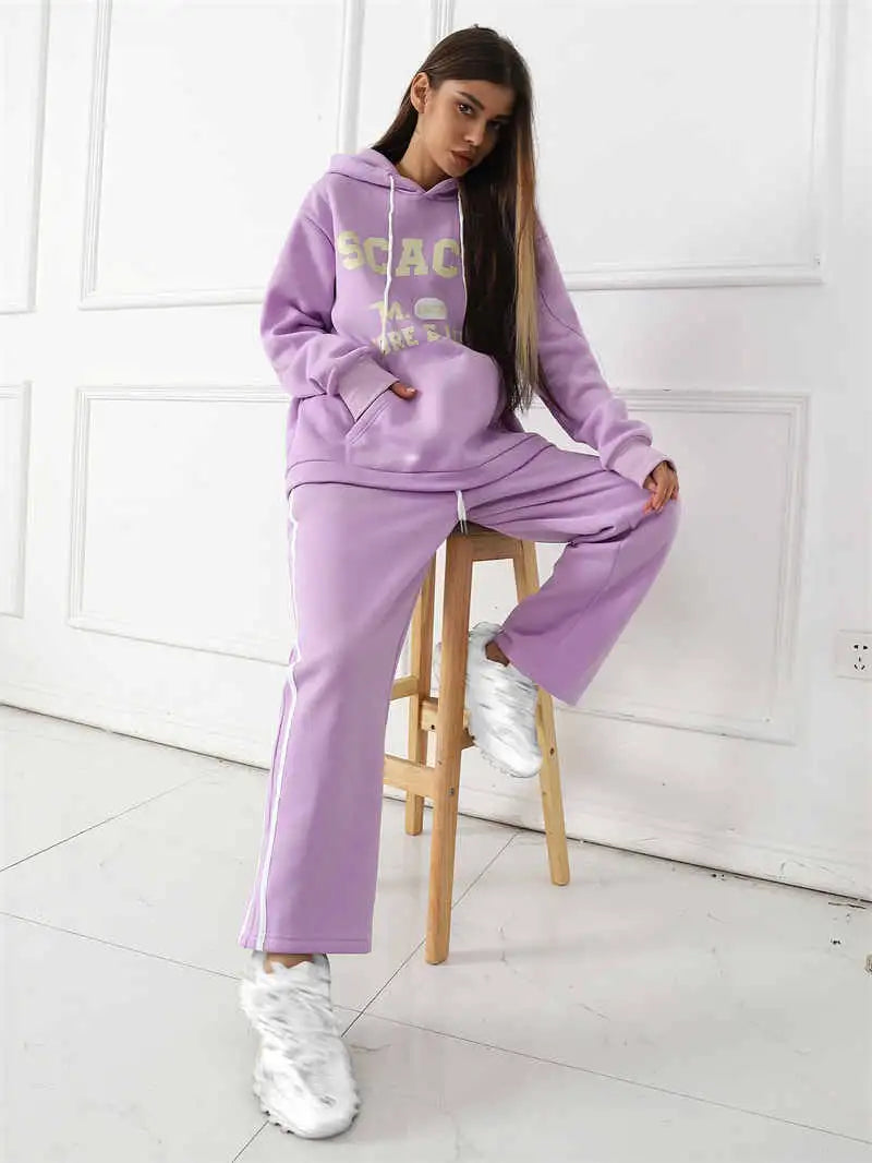 Women's Fashion Casual Printed Top Pants Set - Lootquake