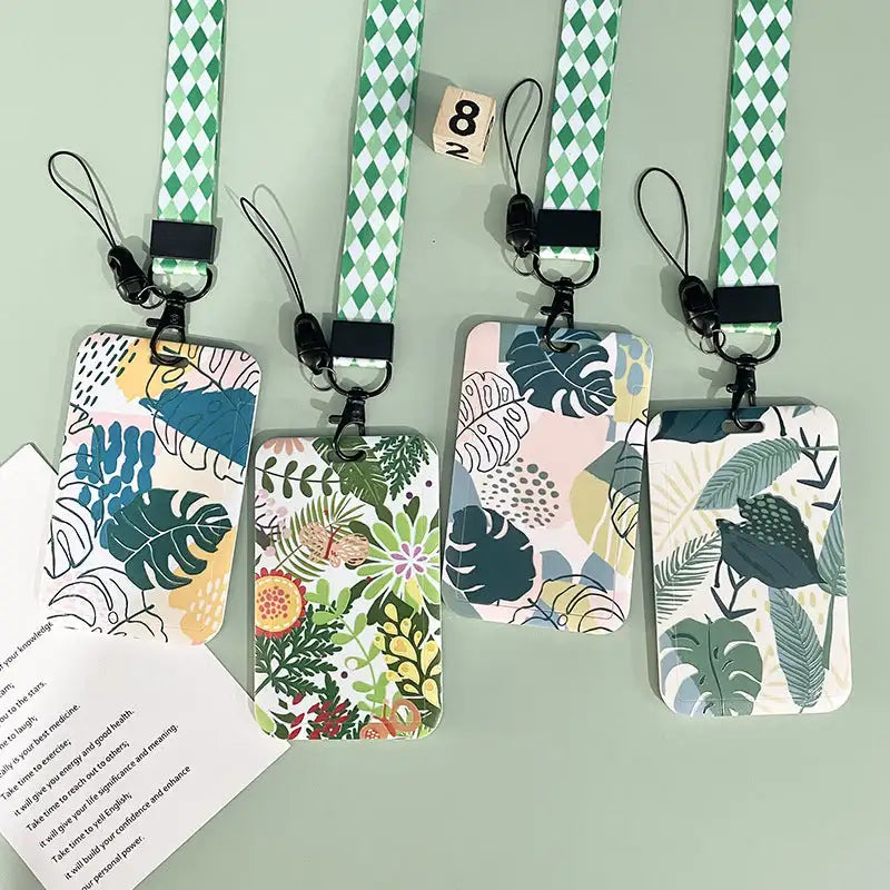 Green Plant Series Simple Fashion Lanyard Card Cover - Lootquake