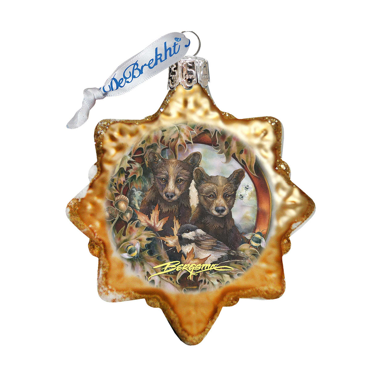 Adorno de vidrio de mercurio con cachorros de oso negro Simple Joys de J. Bergsma - Decoración navideña con animales salvajes - 7783850-JB