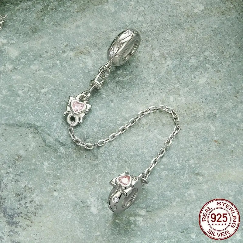 Butterfly Silicone Safety Chain S925 Sterling Silver - Lootquake