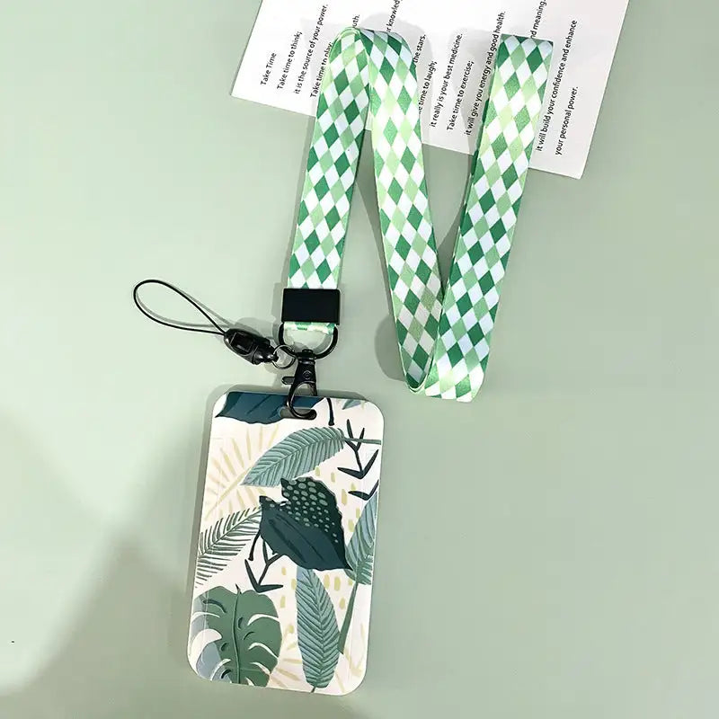 Green Plant Series Simple Fashion Lanyard Card Cover - Lootquake