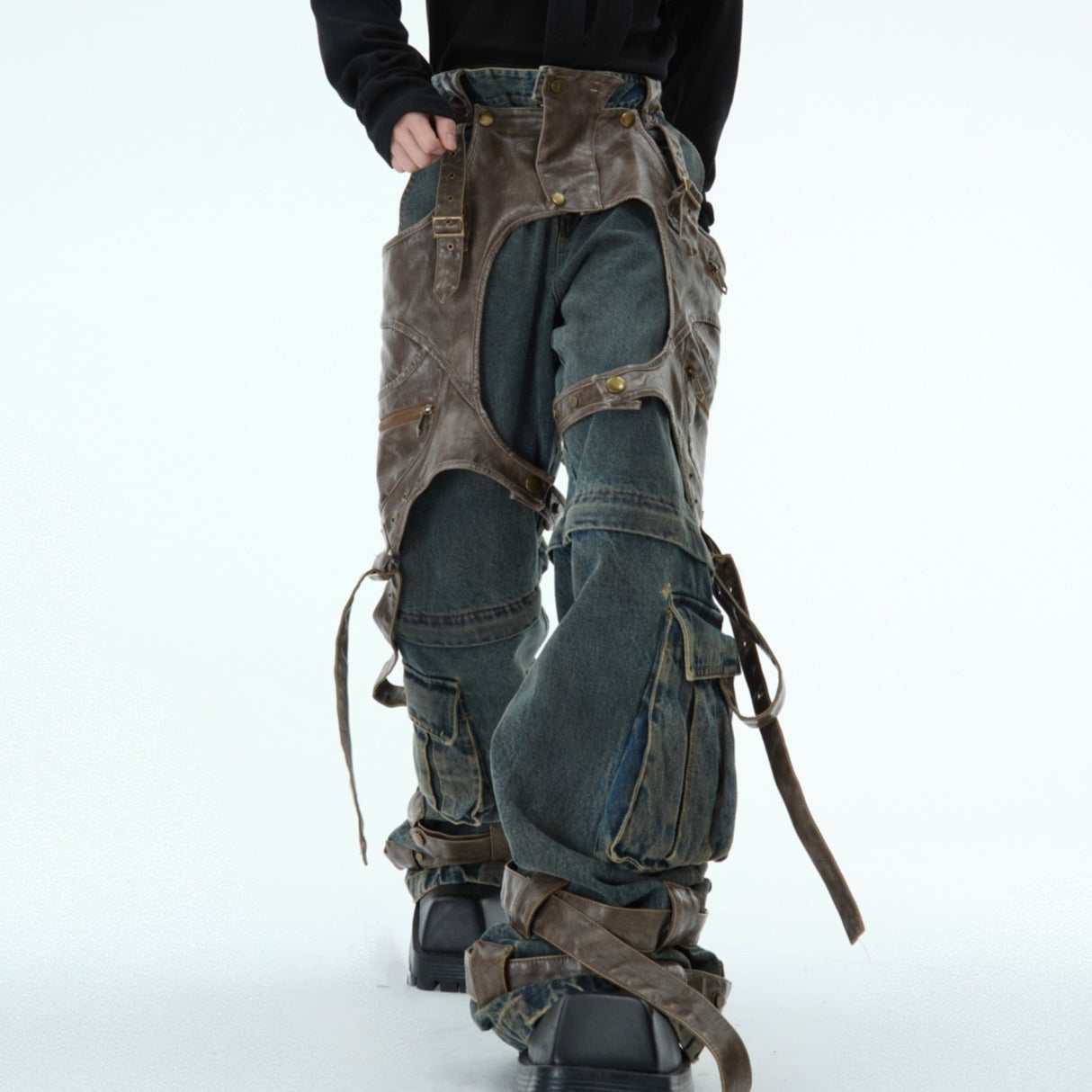 Retro Deconstructed Jeans Men's Detachable Stitching - Lootquake