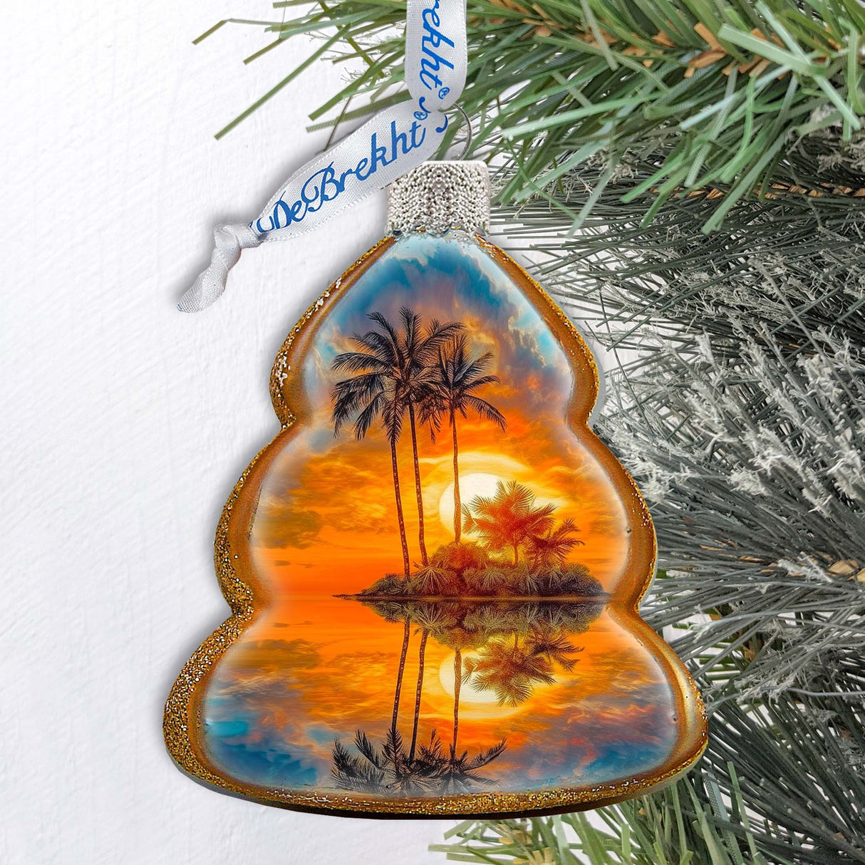 Nautical Christmas Ornaments - Sunset Keepsake Glass Ornaments by G. Debrekht - Christmas Decor - 777412