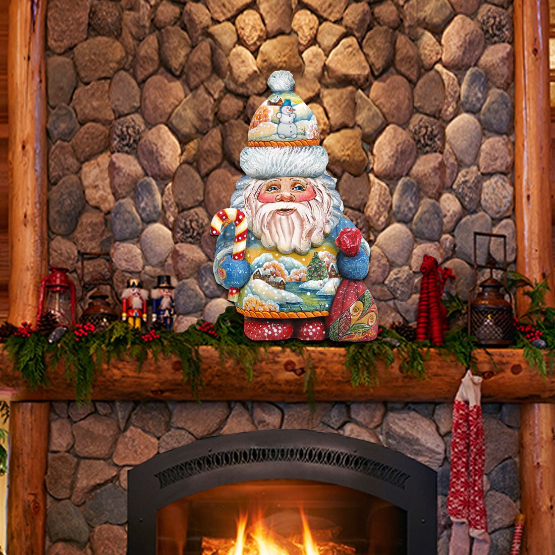 Decoración navideña para puerta con Papá Noel, maravillas invernales, de G. DeBrekht - Decoración navideña con Papá Noel y muñeco de nieve - 81519184H