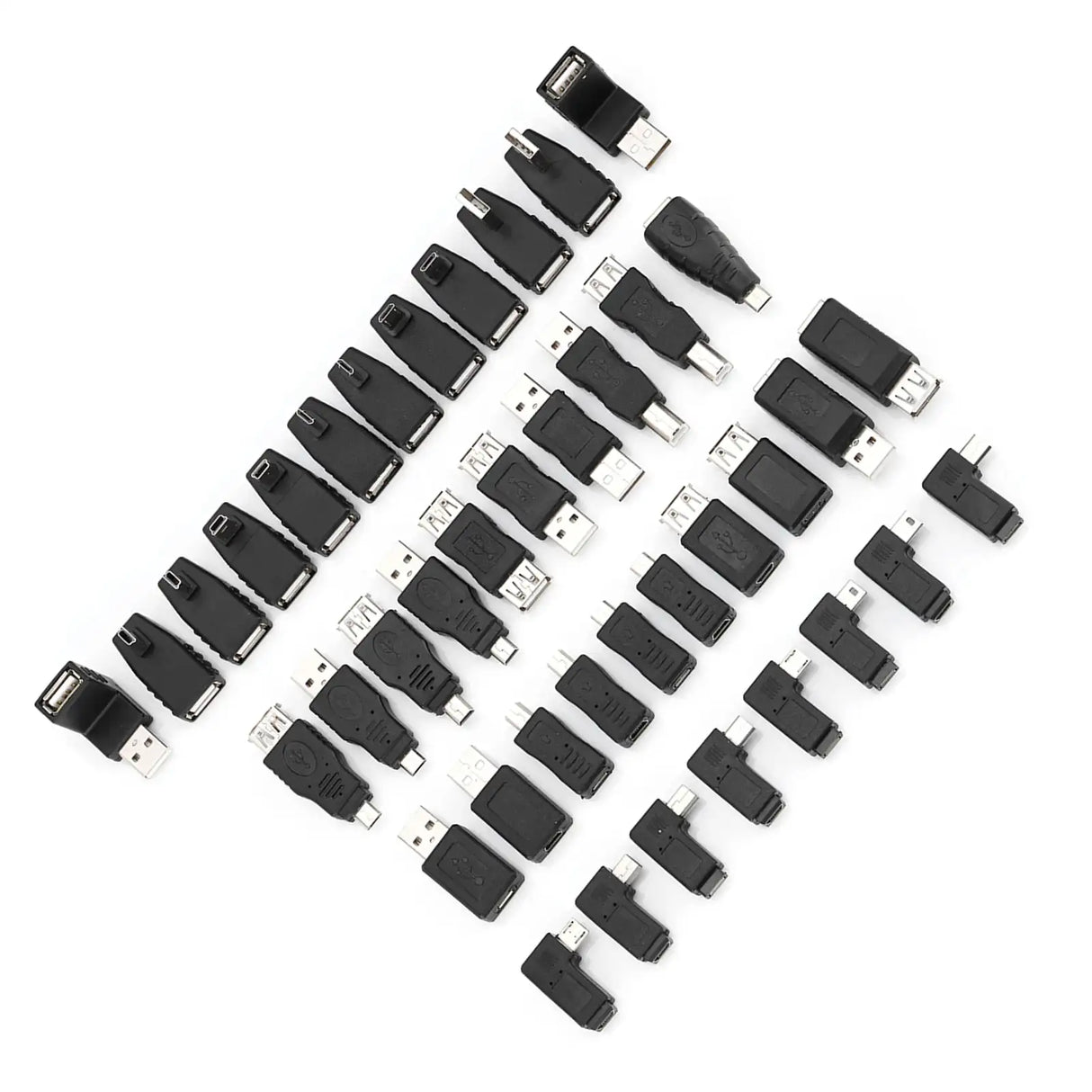 Pack of 40 Multiple USB2.0 Adapters Angled Mini Micro Type B Male Female Converters Connectors - Lootquake