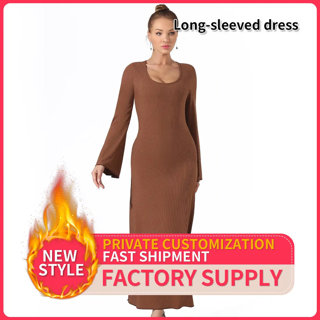 Women's Fashion Simple Solid Color Dress - Lootquake