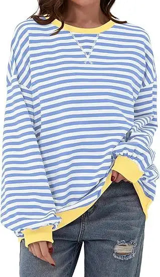 Striped Sweatshirt In Contrasting Colors - Lootquake