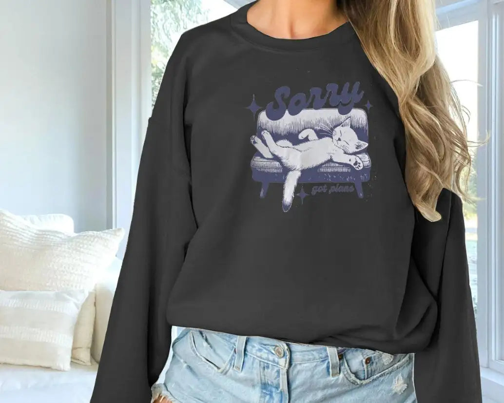 Women's Fashionable Solid Color Printed Long Sleeved Sweatshirt - Lootquake