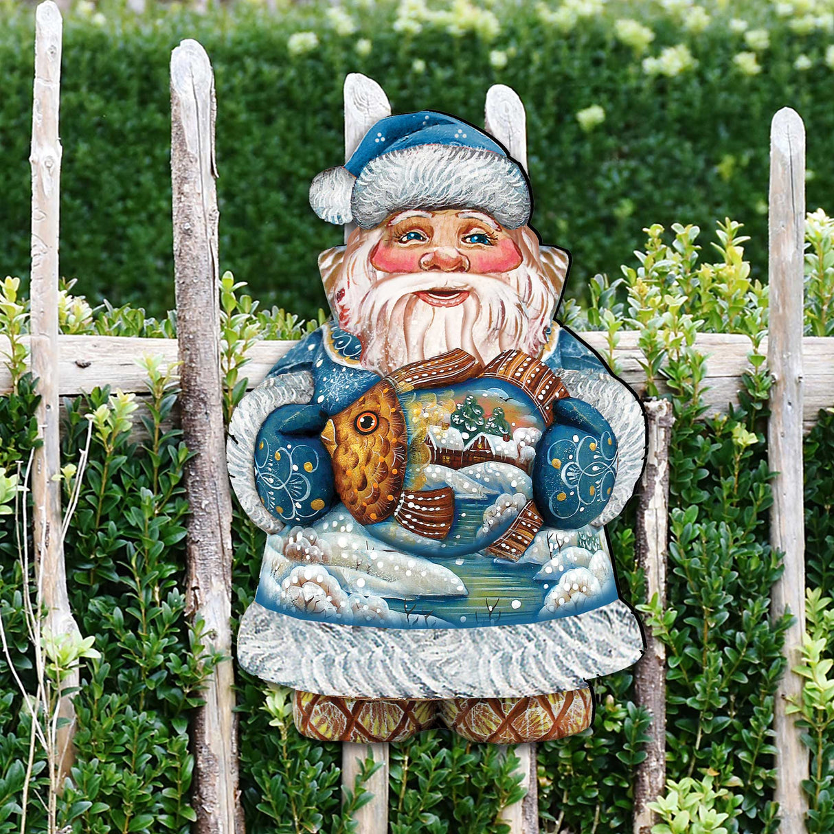 Goldfish Santa Christmas Door Decor by G. DeBrekht - Christmas Santa Snowman Decor - 8118201H